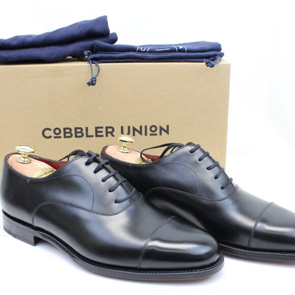 Cobbler Union Black Cap Toe "Richard" Oxfords - Picture 1 of 7